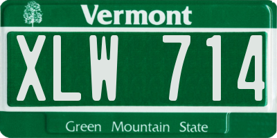 VT license plate XLW714