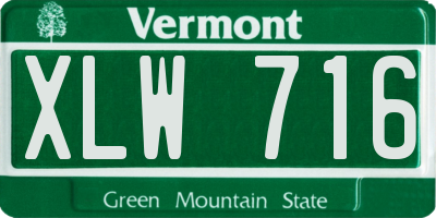 VT license plate XLW716