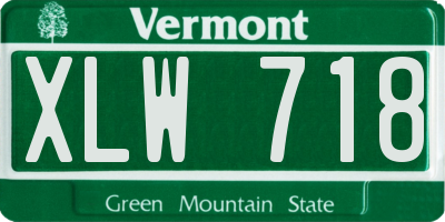 VT license plate XLW718