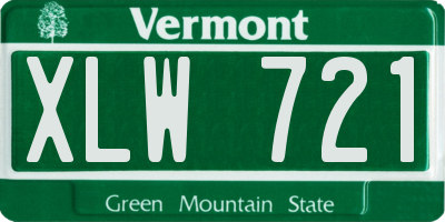 VT license plate XLW721