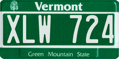VT license plate XLW724