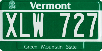VT license plate XLW727