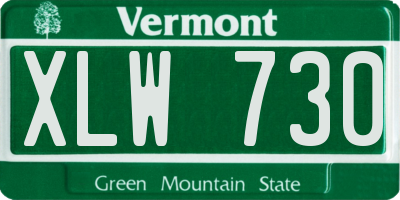 VT license plate XLW730