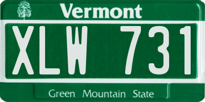 VT license plate XLW731