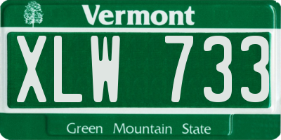 VT license plate XLW733
