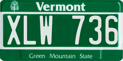 VT license plate XLW736