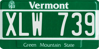 VT license plate XLW739