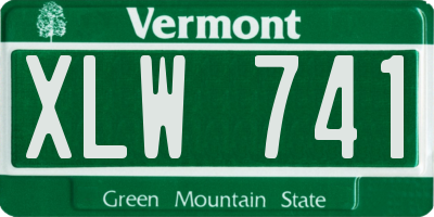 VT license plate XLW741