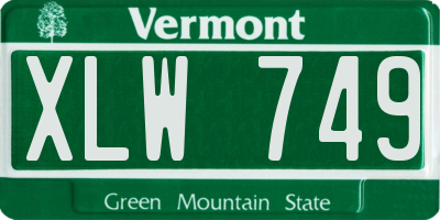 VT license plate XLW749