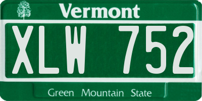 VT license plate XLW752