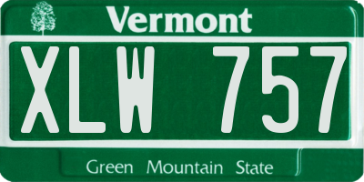 VT license plate XLW757