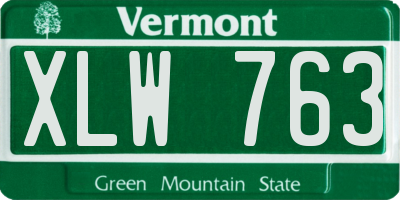 VT license plate XLW763