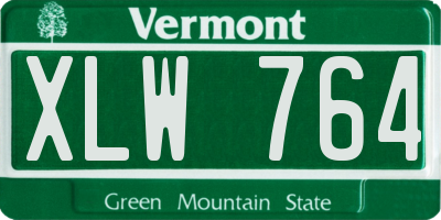 VT license plate XLW764