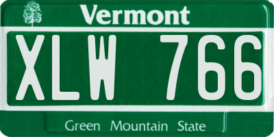 VT license plate XLW766