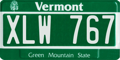 VT license plate XLW767