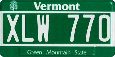 VT license plate XLW770