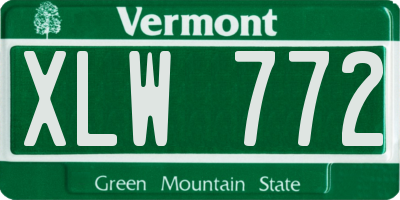 VT license plate XLW772