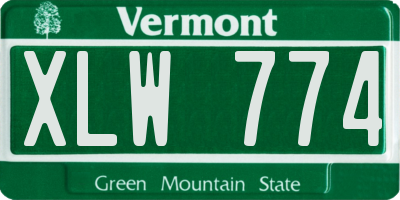 VT license plate XLW774