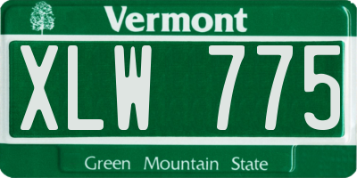 VT license plate XLW775