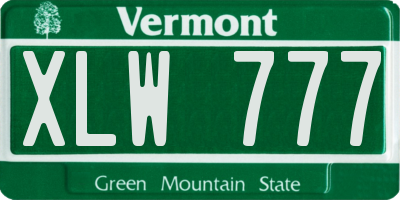 VT license plate XLW777