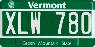 VT license plate XLW780