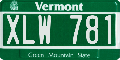 VT license plate XLW781