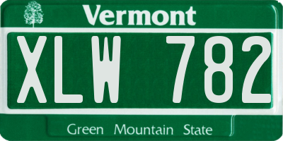 VT license plate XLW782