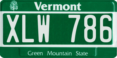 VT license plate XLW786