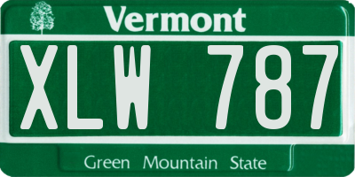 VT license plate XLW787