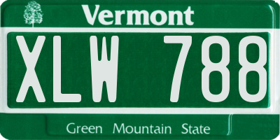 VT license plate XLW788