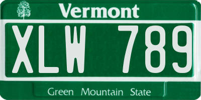 VT license plate XLW789
