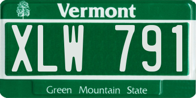 VT license plate XLW791