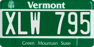 VT license plate XLW795
