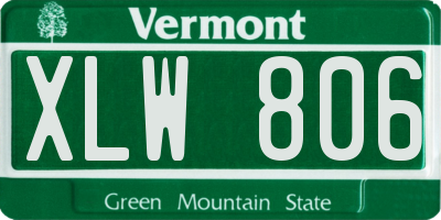 VT license plate XLW806