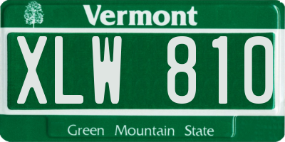 VT license plate XLW810