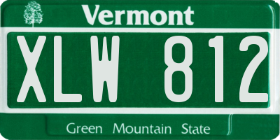 VT license plate XLW812
