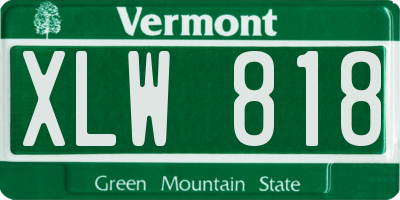 VT license plate XLW818