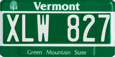 VT license plate XLW827
