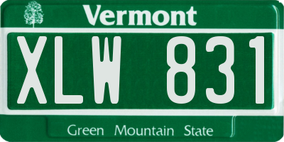 VT license plate XLW831