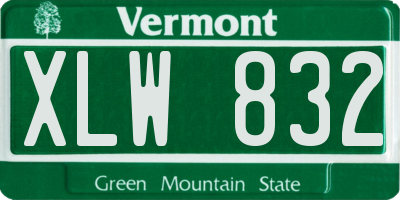 VT license plate XLW832