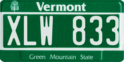 VT license plate XLW833