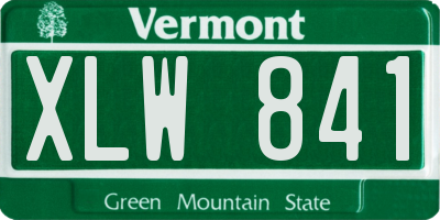 VT license plate XLW841