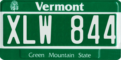 VT license plate XLW844