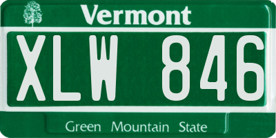 VT license plate XLW846