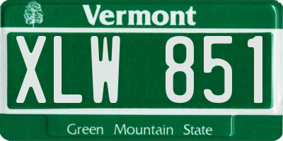 VT license plate XLW851