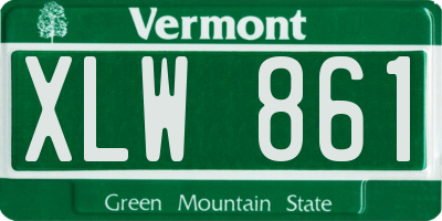 VT license plate XLW861