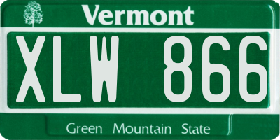 VT license plate XLW866