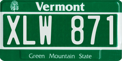 VT license plate XLW871