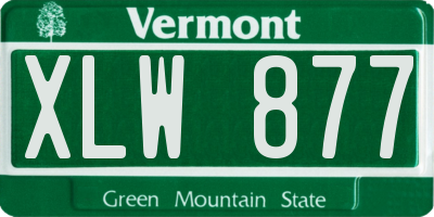 VT license plate XLW877
