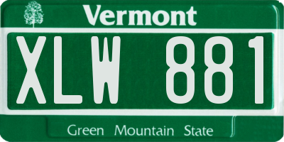 VT license plate XLW881